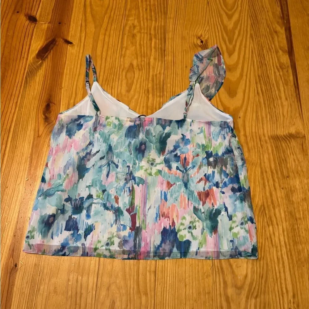 NWT Willa Story Multi Floral Blouse Tank Top Women’s SIZE LRG - Picture 9 of 9